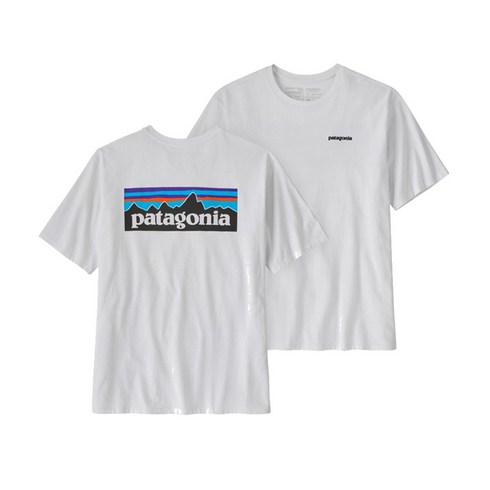2023년 가성비 최고 파타고니아 - 파타고니아 P-6 로고 반팔 티셔츠 화이트 반팔티 남여공용 커플 여름 38504O5 WHI