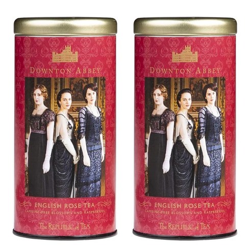 더리퍼블릭오브티 다운튼애비 잉글리시로즈티 히비스커스 과일꽃차 The Republic of Tea Downton Abbey Premium English Rose Tea 36티백 2팩, 36개, 2개