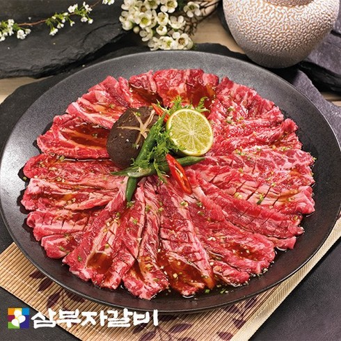 [삼부자갈비] 양념 소갈비살 300g x 8팩/총 2.4kg, 없음, 8개