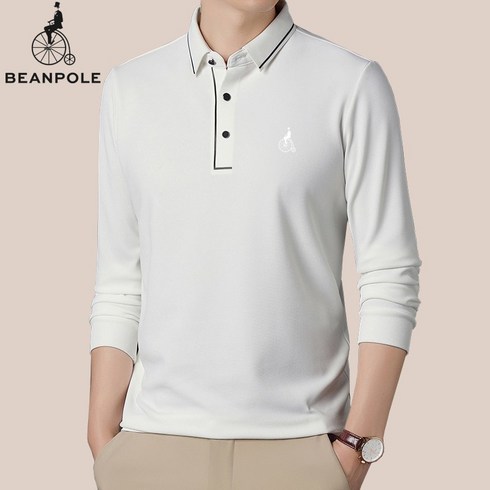 Bean Pole 남성 긴소매 티셔츠 2023 신모델 중년 남성 비즈니스 티셔츠 캐주얼 카라넥 폴로 긴팔 셔츠 홍콩 행사 제품 해외직구 (7Color)