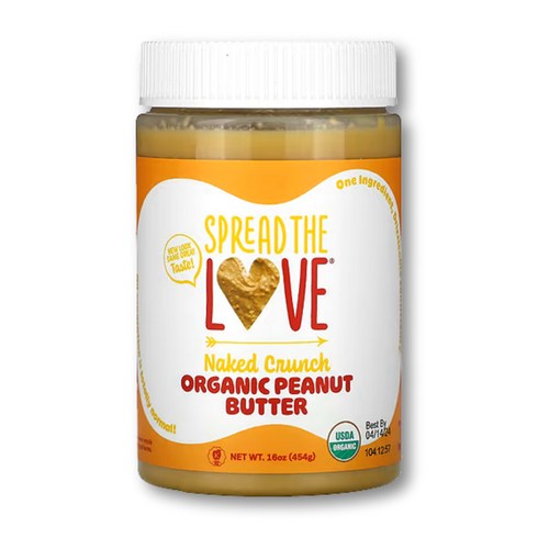 스프레드더러브 오가닉 피넛 버터 크런치 Organic Peanut Butter Naked Crunch, 454g, 1개