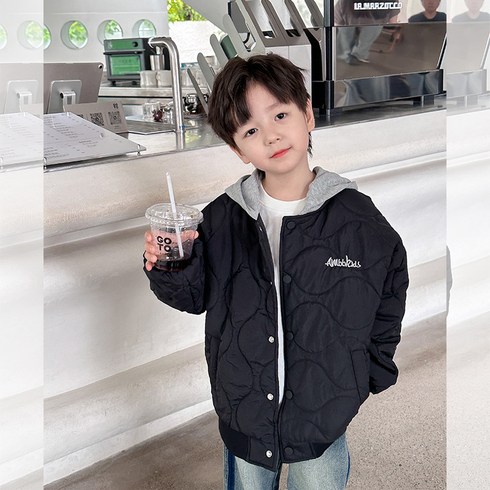 BOONINT 유아 숏패딩 초등학생 겨울 남아 후드 패딩 점퍼 누빔 패딩 점퍼 두꺼운 아우터 키즈 주니어 BN102723