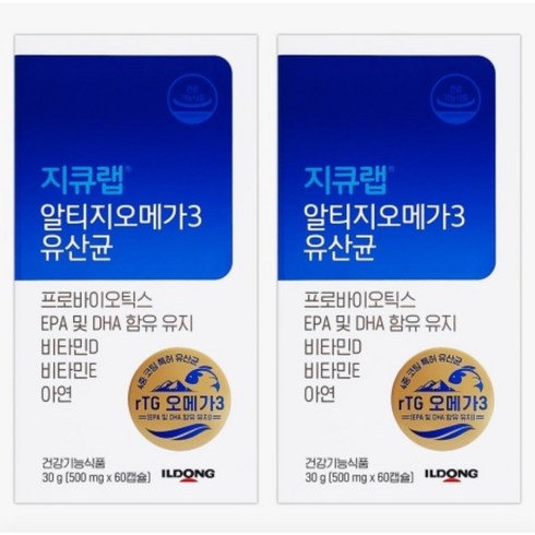 [1+1]일동제약 지큐랩 알티지오메가3 유산균 60캡슐x2<유통기한 23.12.27>, 1개, 60개’/></a></p>
<p class=