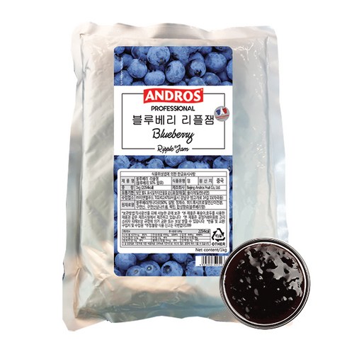 앤드로스 블루베리 리플잼, 1kg, 1개