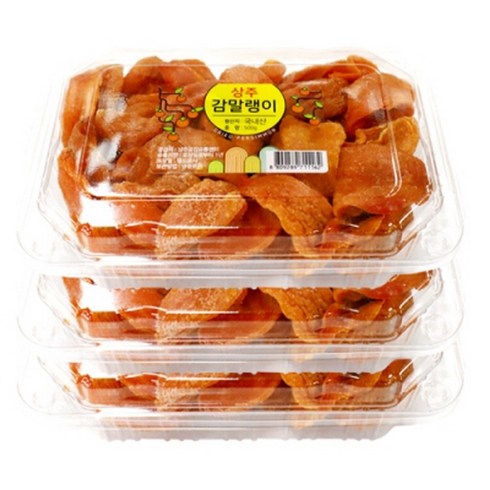 상주곶감농장 달콤쫀득 감말랭이 500gx3팩 가정용 실속형 꿀 감말랭이 (총 1.5kg), 3개