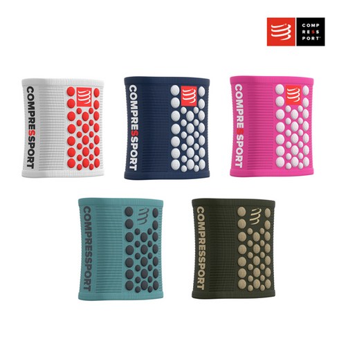 compressport - 컴프레스포트 스웨트밴드 3D 도트, 핑크화이트, 1개