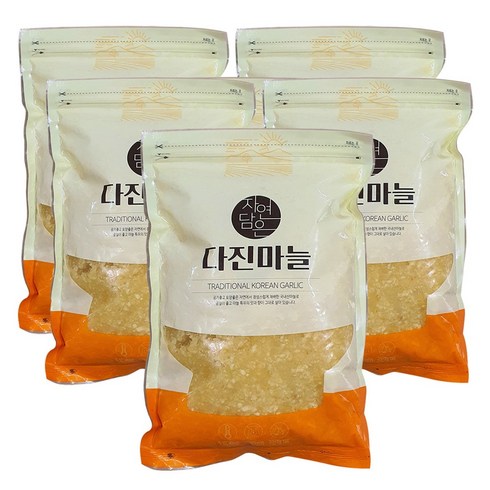 국내산 마늘 냉장 다진마늘 간마늘 당일제조, 1kg, 5개