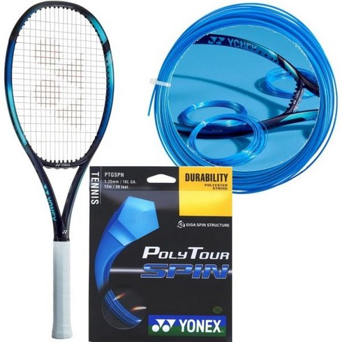 요넥스이존 2024 나이트 신형 2그립 미드플러스 요넥스 EZONE 98L 285G 스카이블루 테니스 라켓 스트롱블루 폴리추가 스핀과 견고한 느낌을 위한 투어 스핀 125, 4 1/2" Grip
