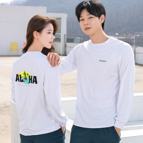 2023년 가성비 최고 루즈핏래쉬가드 - 커플 루즈핏 래쉬가드 수영복 빅사이즈 비치웨어 긴팔 상의 RG350