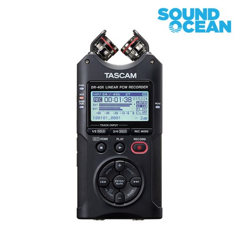 dr-40x - 타스캠 TASCAM 포터블 레코더 녹음기 휴대용 보이스 레코더 ASMR 녹음 인터뷰등 다용도, DR-40X