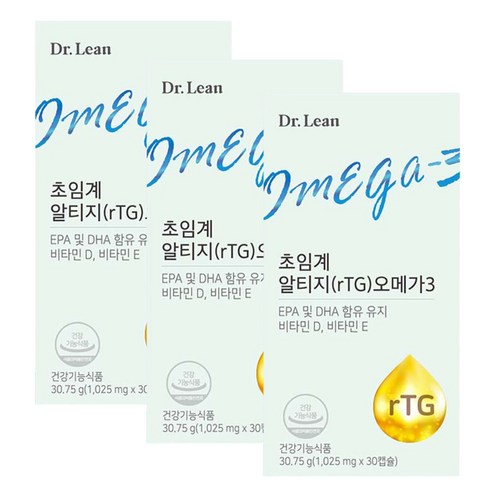 닥터린 송중기 초임계 알티지 (rTG) 오메가3 식물성캡슐, 30정, 3개