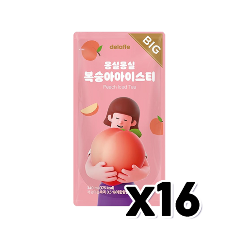 델라페 복숭아아이스티 파우치음료 340ml x 16개, 상세페이지 참조, 상세페이지 참조, 상세페이지 참조