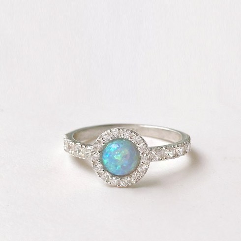 반지소 실버925 여성 오팔 원석 10월 탄생석 은반지 별하