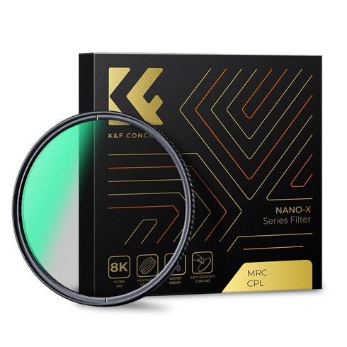 K&F CONCEPT Nano-X 초고화질 방수 스크래치 방지 코팅 CPL필터, 58mm