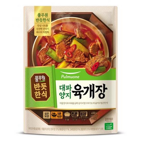 미당 대파 듬뿍 육개장  450g x 8팩 - 반듯한식 대파양지 육개장 450g 풀무원 실온, 1개