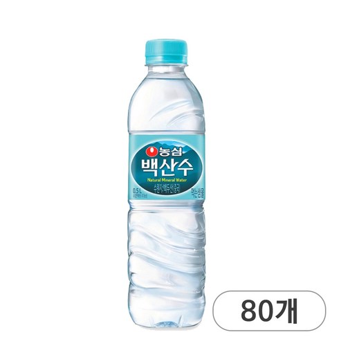 농심 백산수 천지차이 500ml x 80개 생수 유라벨 야외활동 미네랄 용천수 백두산 화산암반