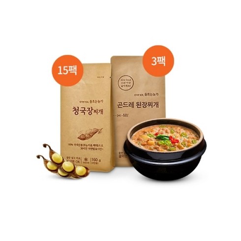 동트는농가 발효절정 청국장찌개 160g 15팩 + 곤드레된장찌개 200g 3팩, 기타, 기타