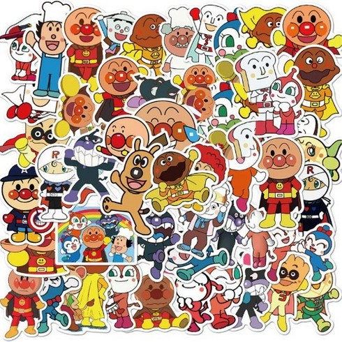 호빵맨 조각 스티커 50pcs 방수