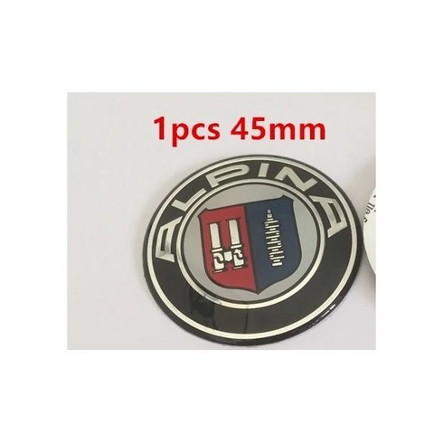 3D ALPINA 로고 자동차 전면 후드 엠블럼 82mm 후면 배지 74mm 휠 허브 캡 68mm 스티어링 스티커 45mm 고양이 링 1-7 개, 1pcs 45mm