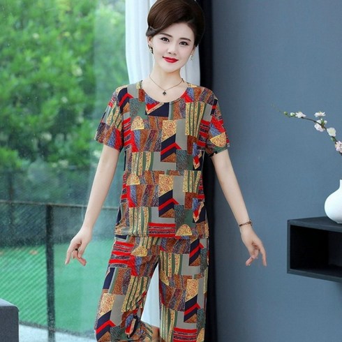 2023년 가성비 최고 냉장고바지세트 - 시원한 냉장고티 쿨바지 냉감 옷 세트 여성 여름 한벌