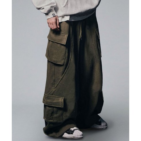 NOT4NERD Incision Multi Cargo Sweat Pants - Khaki