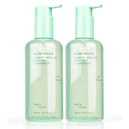 라운드어라운드클렌징 - 라운드어라운드 컴포트 그린티 수분 클렌징 오일 300ml, 2개