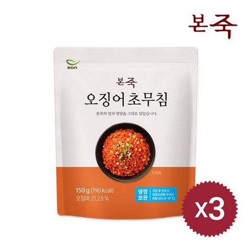 본죽 오징어 초무침, 150g, 3개