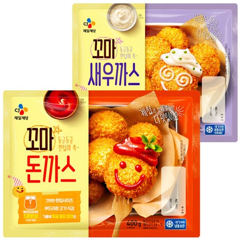 CJ 냉동 꼬마 돈까스 400G 1개+꼬마 새우까스 250g 1개, 1세트