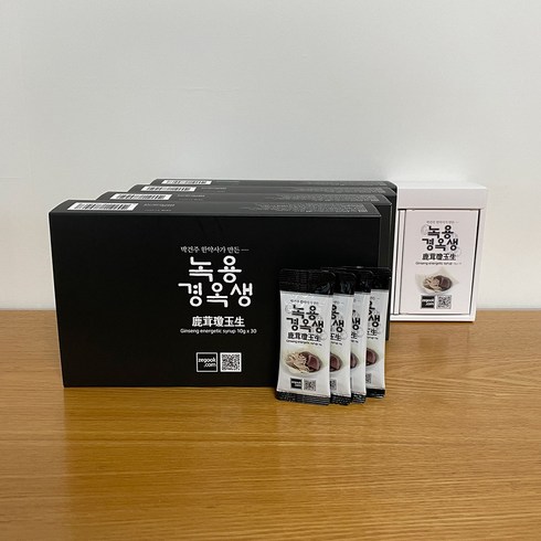 효 녹용기초 피부건강패키지상품평시 라탄백1종 - 녹용경옥생 액상스틱 10g x 120, 4개