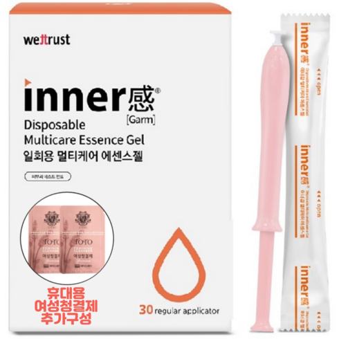 웨트러스트 이너감 일회용 멀티케어 여성청결제 에센스젤+휴대용 여성 청결제 2P, 1.7g, 30개입