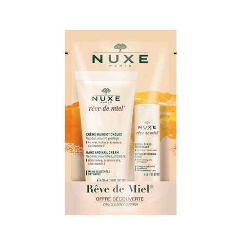 NUXE 프랑스 정품 눅스 레브 드 미엘 핸드크림30ml + 립밤4g 세트