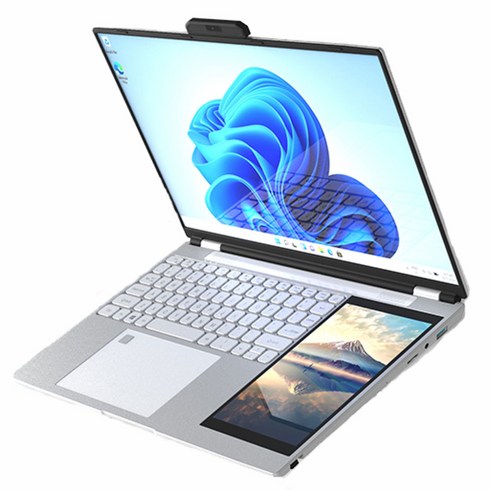 노트북 태블릿 일체형 가벼운 듀얼 모니터 셀러론 PC 15.6 인치 스크린 멀티 터치 휴대용 전자 노트 인강용 필기 탭 포토샵 그래픽 일러스트 드로잉 패드, 156-5105, Windows10 Windows11, 16GB, 128GB, 인텔 셀러론 N5105 스페이스 실버, 실버화이트
