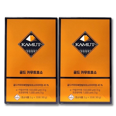 KAMUT 골드 카무트 효소 30포 소화 곡물발효 카뮤트, 90g, 2개