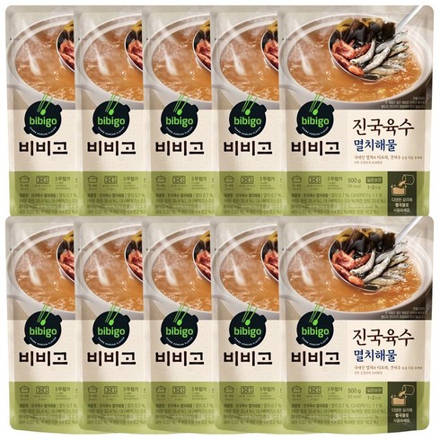 비비고 진국육수 멸치해물, 500g, 10개