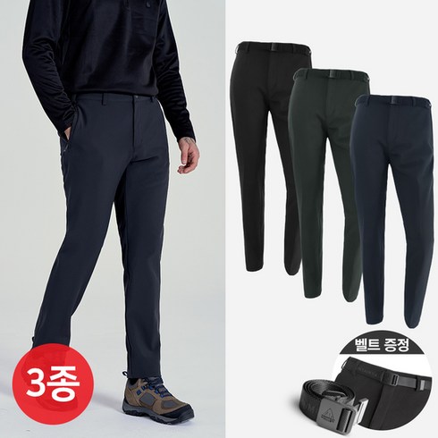 2023년 가성비 최고 겨울 남성 패딩기모 팬츠 3종 - [KT알파쇼핑][1+1+1] [벨트 사은품] 겨울 남성 웜테크 기모 안감 팬츠(28-42사이즈)3종