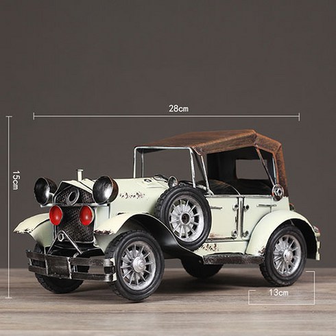 WHYY 빈티지한 느낌의 인테리어 소품 자동차 오래된 오토바이 모형 철예 남성 선물, 화이트 B