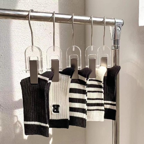 웰지움 여성용 패션 골지 데일리 스트라이프 중목 양말 5켤레