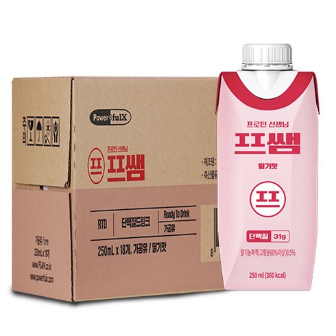 프쌤 단백질음료 딸기맛 250ml x 18개