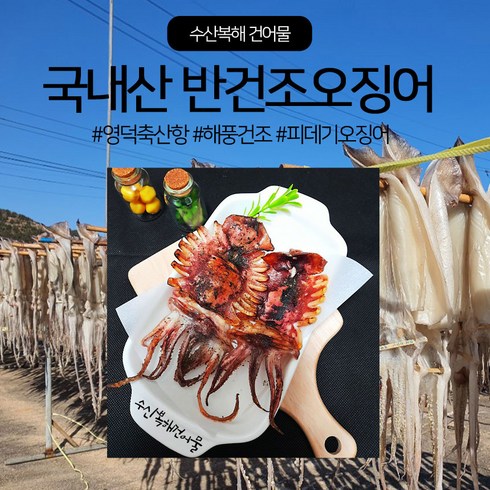 수산복해 영덕 축산항 반건조 피데기 오징어, 2개