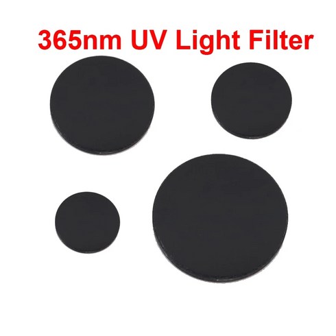 ZWB2 UV 365nm 자외선 필터 블랙 손전등 유리 렌즈 365nm UV 제외 다른 빛 차단 18mm 20mm 22mm 28mm 415mm, 1)18mmx1.5mm