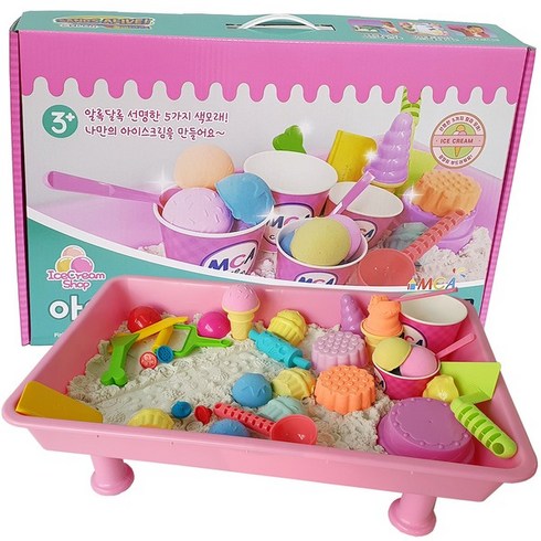 촉촉이모래 아이스크림샵 모래놀이세트, 블루