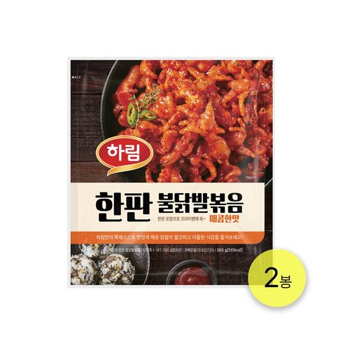 하림 한판불닭발볶음 300gX5팩튤립양념닭발 300gX2팩 - 하림 IFF한판 불닭발볶음(매콤한맛) 300g 2봉, 2개