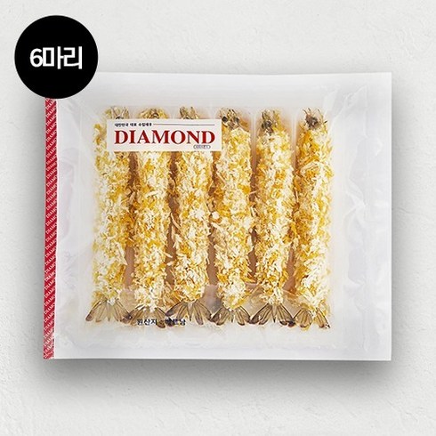 [다이아몬드새우] 냉동 튀김용빵가루새우 12미 300g (50g 6미) x 2pack, 300g(6미), 12개