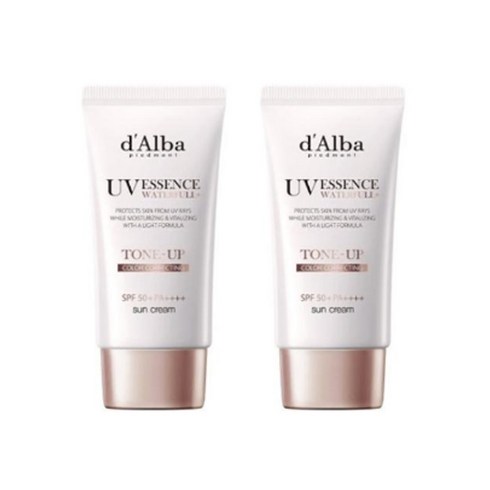 2023년 가성비 최고 달바톤업선크림 - 달바 워터풀 톤업 선크림 50mlx2 SPF50+ 핑크빛 물광 데일리 톤업 썬크림 추천, 50ml, 2개