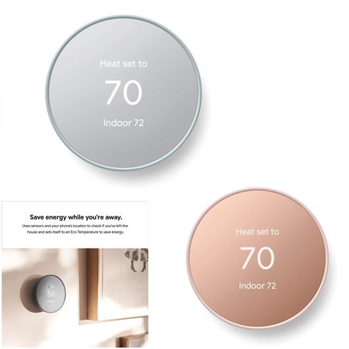 구글네스트온도조절기 - Google Nest Thermostat Smart for Home Programmable Wifi/구글 네스트 온도조절기 와이파이/4가지 색상, fog