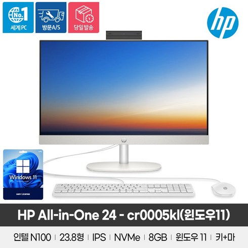 hp올인원pc - HP 2024 올인원 24 N-시리즈 인텔 12세대, 256GB, 8GB, WIN11 Pro