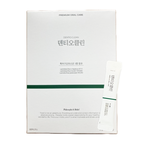 덴티오스 덴티오클린 구강 유산균 분말 잇몸 입냄새 구취 충치 가글 양치 기본 1박스 1개월, 1통, 30포