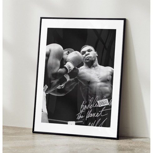 마이크 타이슨 복싱 권투 체육관 포스터 코너 맥그리거 무하마드알리 ufc 사진 인테리어 액자, A3 사이즈(297x420mm), A3 포스터 + 블랙 액자 결합