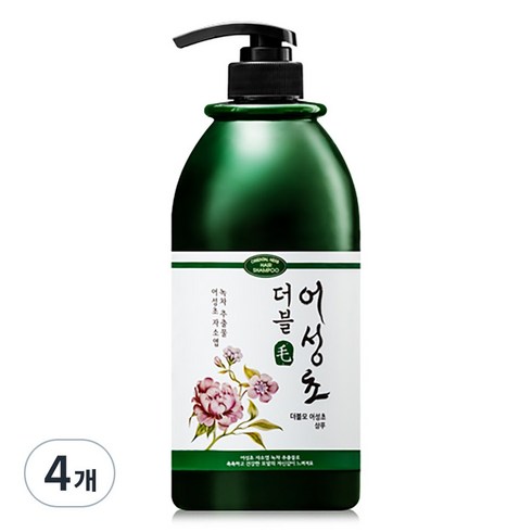 더블모 어성초 샴푸  - 더블모 어성초 두피 샴푸 플로럴향, 1000ml, 4개