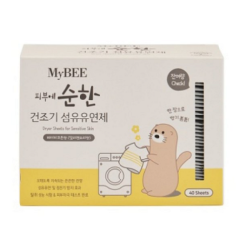 마이비 피부에순한 건조기 섬유유연제 베이비코튼향 본품, 40개입, 4개
